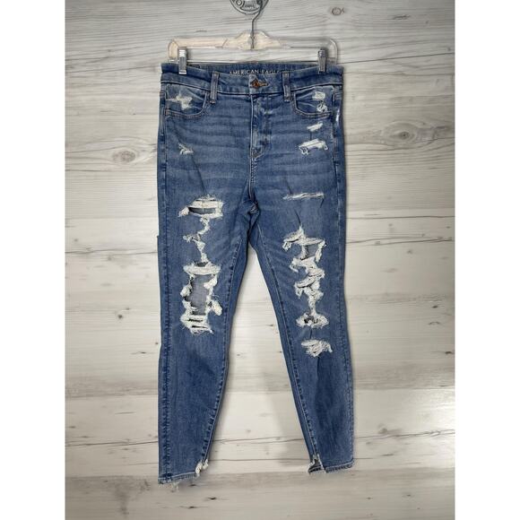 American Eagle Outfitters Denim - American Eagle Jeans Womens 8 Skinny Distressed Stretch Mid Rise